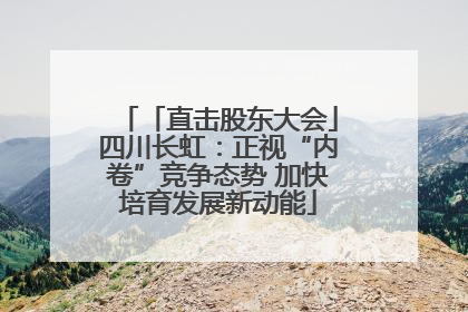 「直击股东大会」四川长虹：正视“内卷”竞争态势 加快培育发展新动能