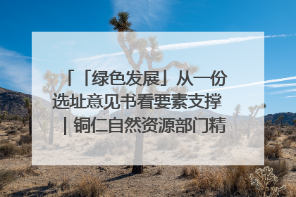 「绿色发展」从一份选址意见书看要素支撑｜铜仁自然资源部门精准服务助力项目落地