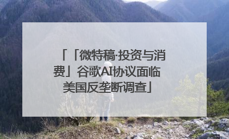 「微特稿·投资与消费」谷歌AI协议面临美国反垄断调查