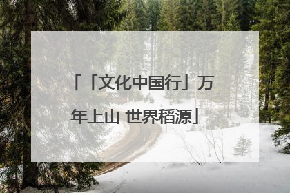 「文化中国行」万年上山 世界稻源