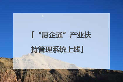 “厦企通”产业扶持管理系统上线