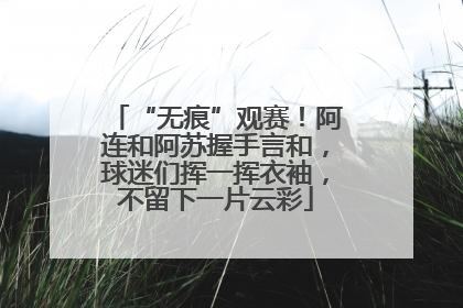 “无痕”观赛！阿连和阿苏握手言和，球迷们挥一挥衣袖，不留下一片云彩