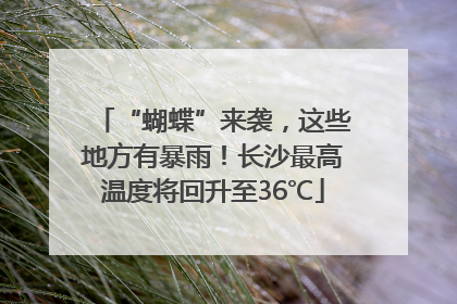 “蝴蝶”来袭，这些地方有暴雨！长沙最高温度将回升至36℃