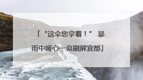 “这伞您拿着！” 暴雨中暖心一幕刷屏宜都