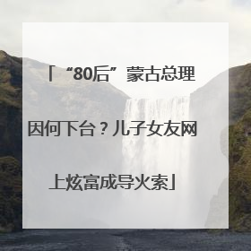 “80后”蒙古总理因何下台？儿子女友网上炫富成导火索