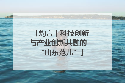灼言｜科技创新与产业创新共融的“山东范儿”