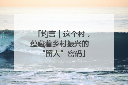 灼言｜这个村，蕴藏着乡村振兴的“留人”密码