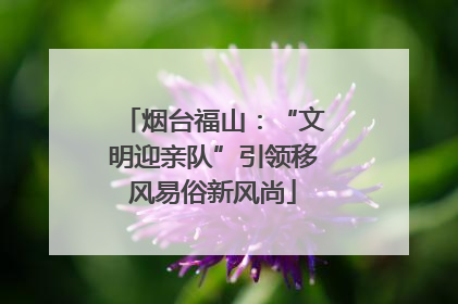 烟台福山：“文明迎亲队”引领移风易俗新风尚