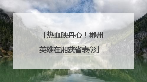 热血映丹心！郴州英雄在湘获省表彰