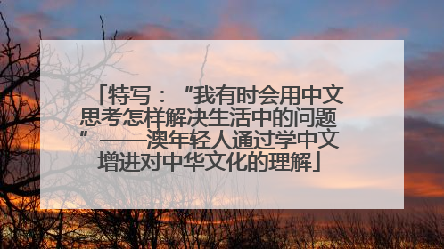 特写：“我有时会用中文思考怎样解决生活中的问题”——澳年轻人通过学中文增进对中华文化的理解