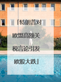 特朗普对欧盟高额关税言论引发欧股大跌