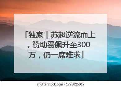 独家｜苏超逆流而上，赞助费飙升至300万，仍一席难求