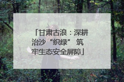 甘肃古浪：深耕治沙“织绿” 筑牢生态安全屏障