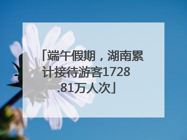 端午假期，湖南累计接待游客1728.81万人次