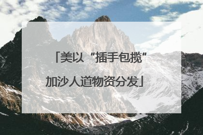 美以“插手包揽”加沙人道物资分发