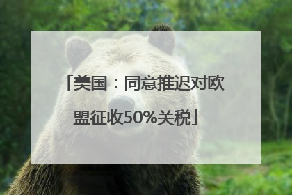 美国：同意推迟对欧盟征收50%关税