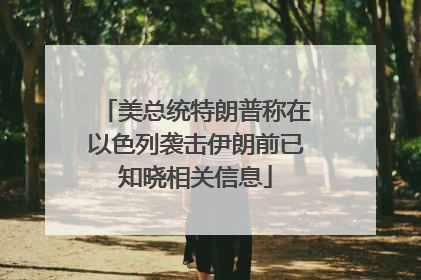 美总统特朗普称在以色列袭击伊朗前已知晓相关信息