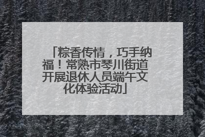 粽香传情，巧手纳福！常熟市琴川街道开展退休人员端午文化体验活动