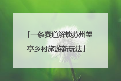一条赛道解锁苏州望亭乡村旅游新玩法