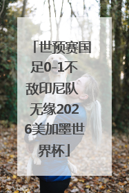 世预赛国足0-1不敌印尼队 无缘2026美加墨世界杯