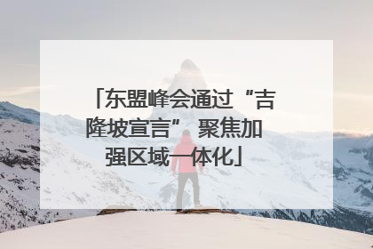 东盟峰会通过“吉隆坡宣言” 聚焦加强区域一体化
