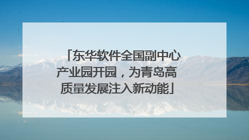东华软件全国副中心产业园开园，为青岛高质量发展注入新动能