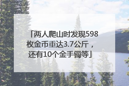 两人爬山时发现598枚金币重达3.7公斤，还有10个金手镯等