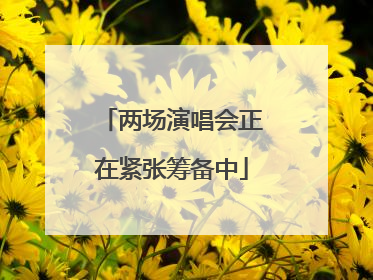 两场演唱会正在紧张筹备中