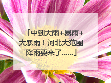 中到大雨+暴雨+大暴雨！河北大范围降雨要来了……