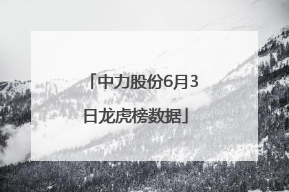 中力股份6月3日龙虎榜数据