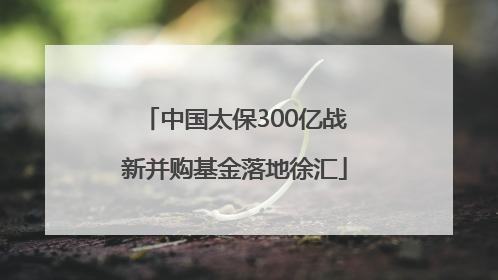 中国太保300亿战新并购基金落地徐汇