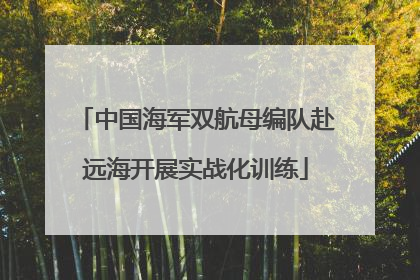 中国海军双航母编队赴远海开展实战化训练