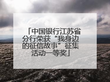 中国银行江苏省分行荣获“我身边的征信故事”征集活动一等奖