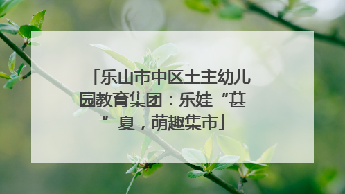 乐山市中区土主幼儿园教育集团：乐娃“葚”夏，萌趣集市
