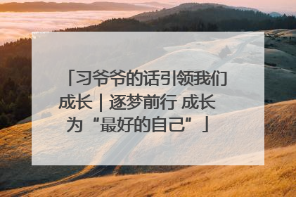 习爷爷的话引领我们成长｜逐梦前行 成长为“最好的自己”