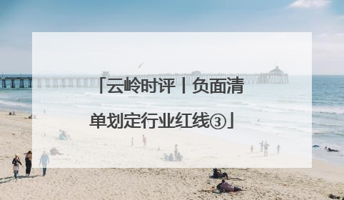 云岭时评丨负面清单划定行业红线③