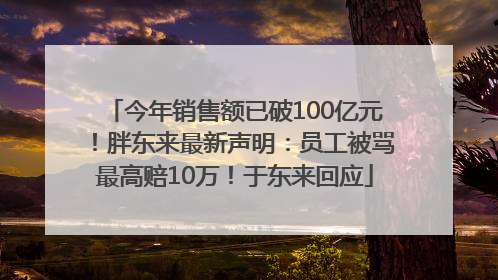 今年销售额已破100亿元！胖东来最新声明：员工被骂最高赔10万！于东来回应