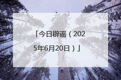 今日辟谣（2025年6月20日）