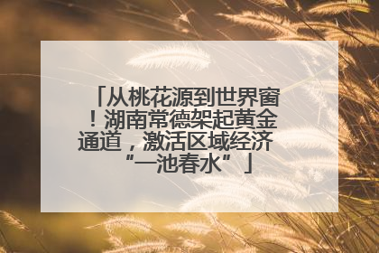 从桃花源到世界窗！湖南常德架起黄金通道，激活区域经济“一池春水”