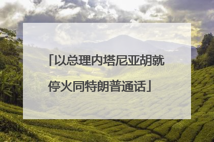 以总理内塔尼亚胡就停火同特朗普通话