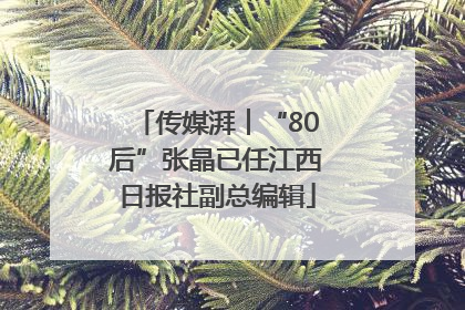 传媒湃︱“80后”张晶已任江西日报社副总编辑