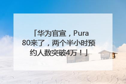华为官宣，Pura 80来了，两个半小时预约人数突破4万！