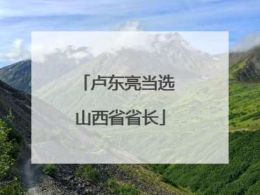 卢东亮当选山西省省长