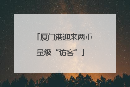 厦门港迎来两重量级“访客”