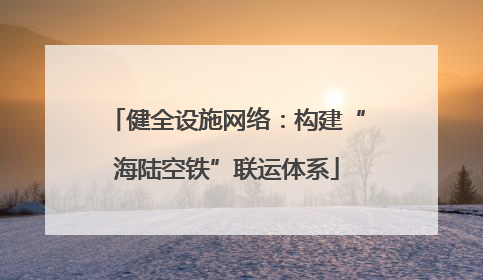 健全设施网络：构建“海陆空铁”联运体系