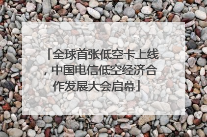全球首张低空卡上线，中国电信低空经济合作发展大会启幕
