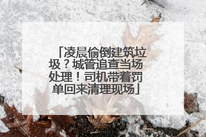 凌晨偷倒建筑垃圾？城管追查当场处理！司机带着罚单回来清理现场