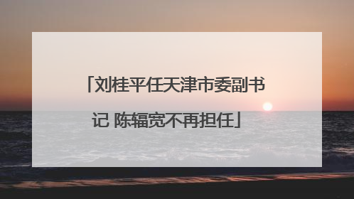 刘桂平任天津市委副书记 陈辐宽不再担任