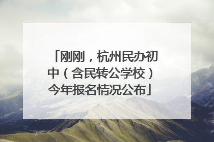 刚刚，杭州民办初中（含民转公学校）今年报名情况公布