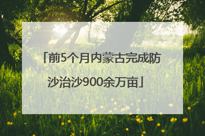 前5个月内蒙古完成防沙治沙900余万亩